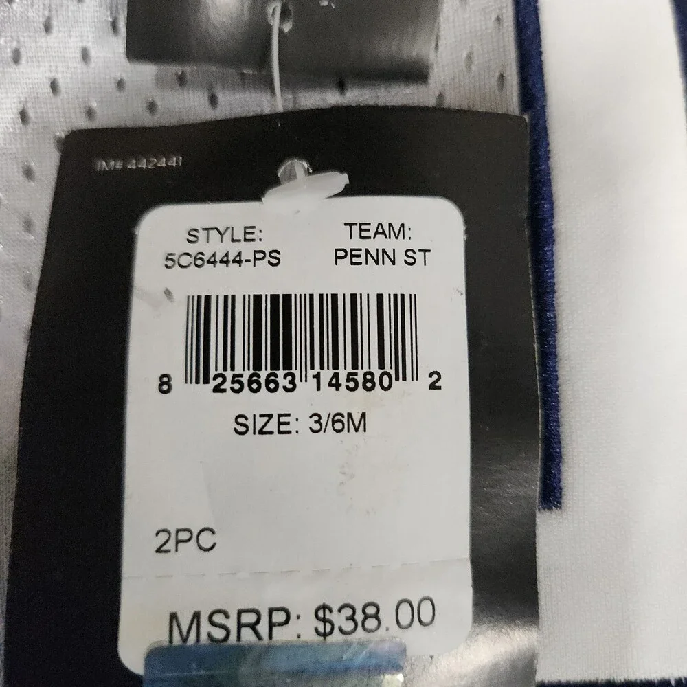 Nike Penn State Lions Infant 2Pc Football Jersey Outfit Track Suit 3/6M 167